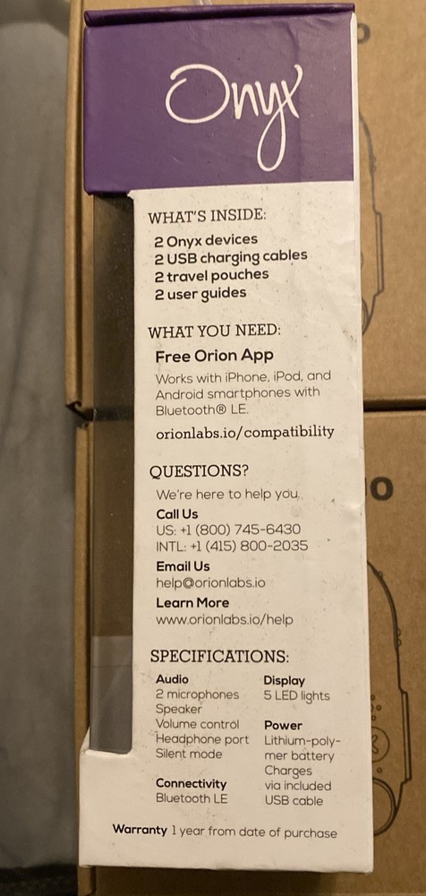 Orion Onyx push-to-talk bluetooth accessory set