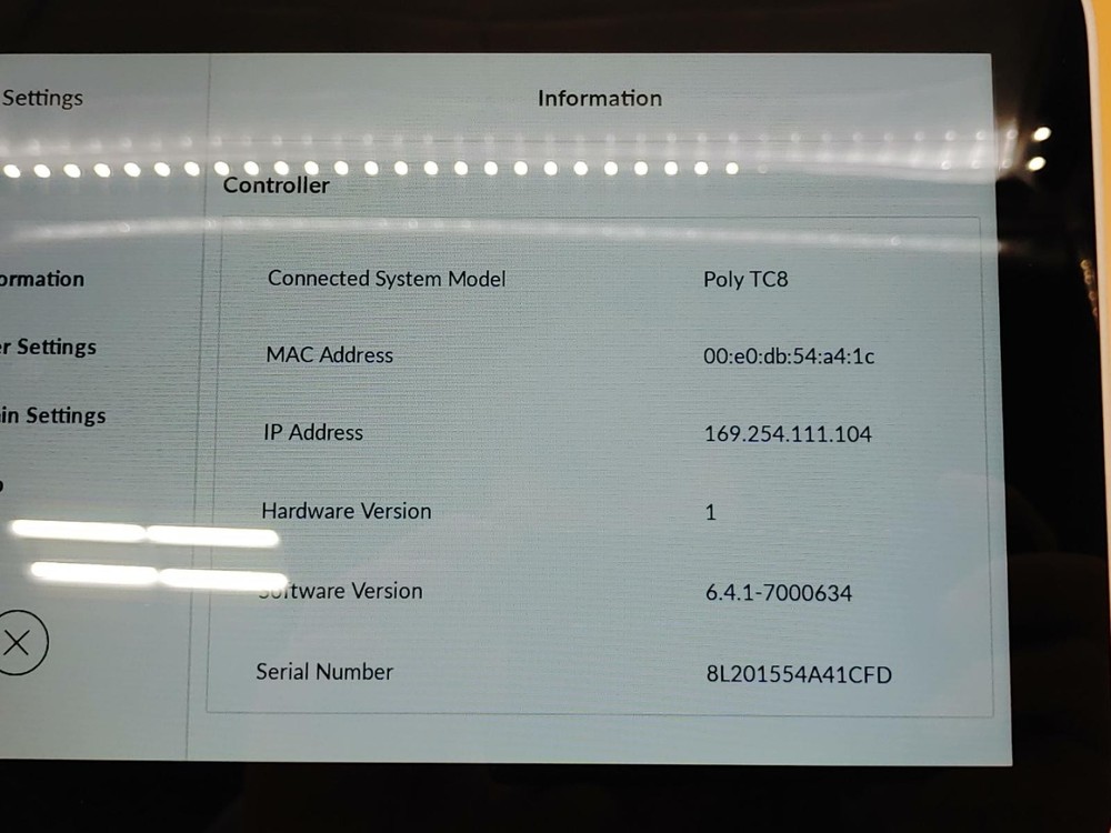 Poly TC8 Video Conferencing 8" High-Resolution Touch PoE Controller (P020)