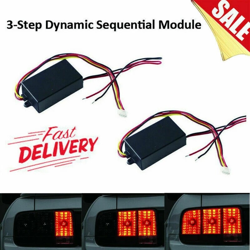 Flash Controller Module Chase 3 Step Sequential For Car Brake Turn Signal Light