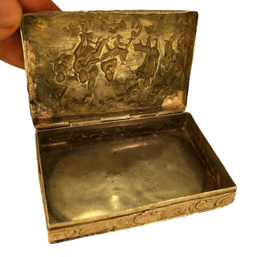 Dutch Solid Silver Table Snuff Box, 1912