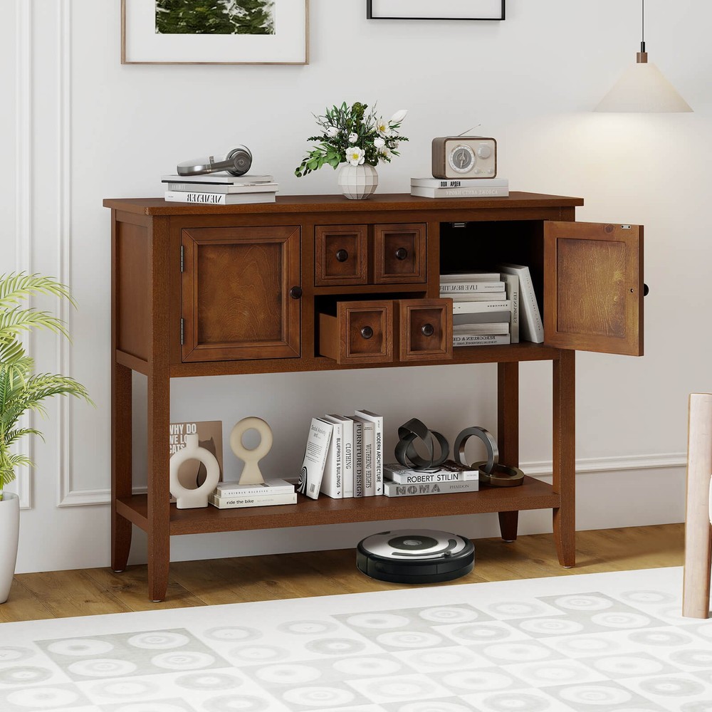 Buffet Sideboard Cabinet Entryway Console Table with 2 Doors and 2 Drawers