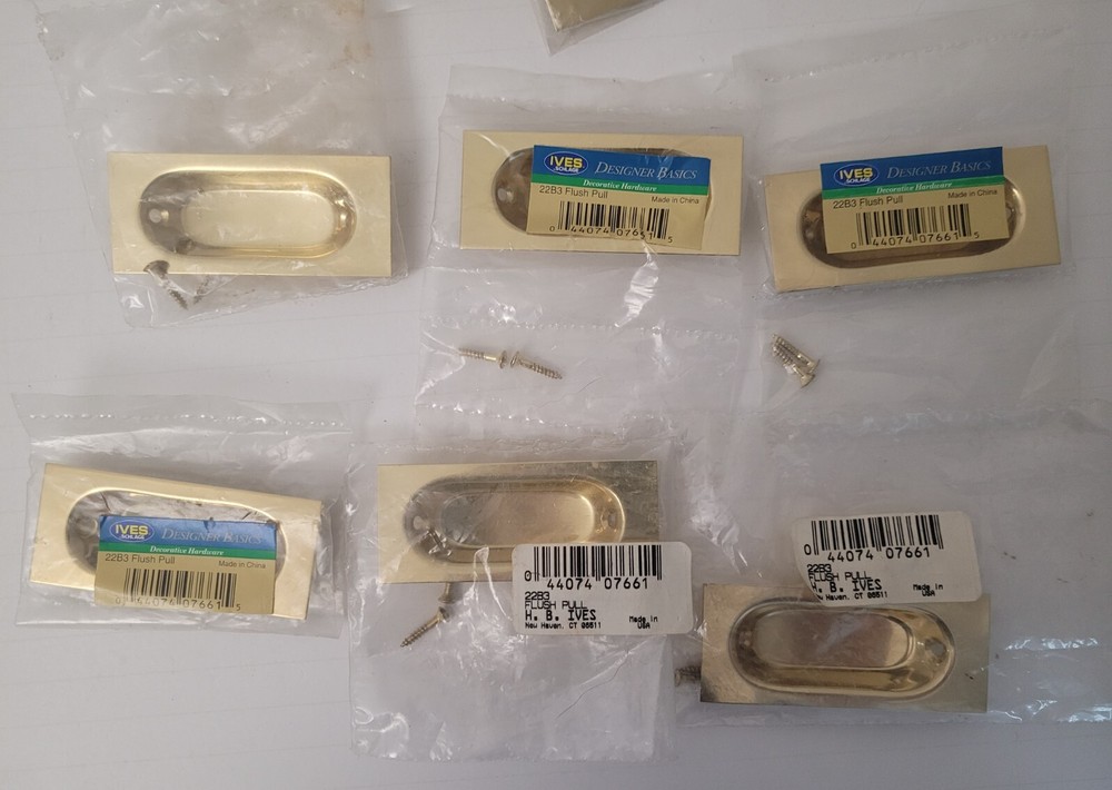 H. B. IVES Schlage 22B3 Flush Pull Solid Brass New for Sliding Door