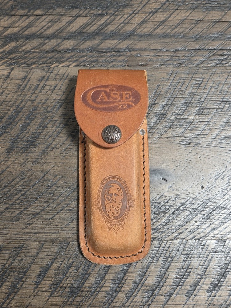CASE Lg Leather Sheath Brown XX Snap Embossed Case, Nice!
