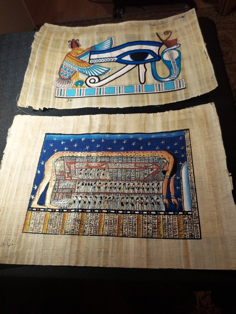 Set of 2 egyptian Papyrus
