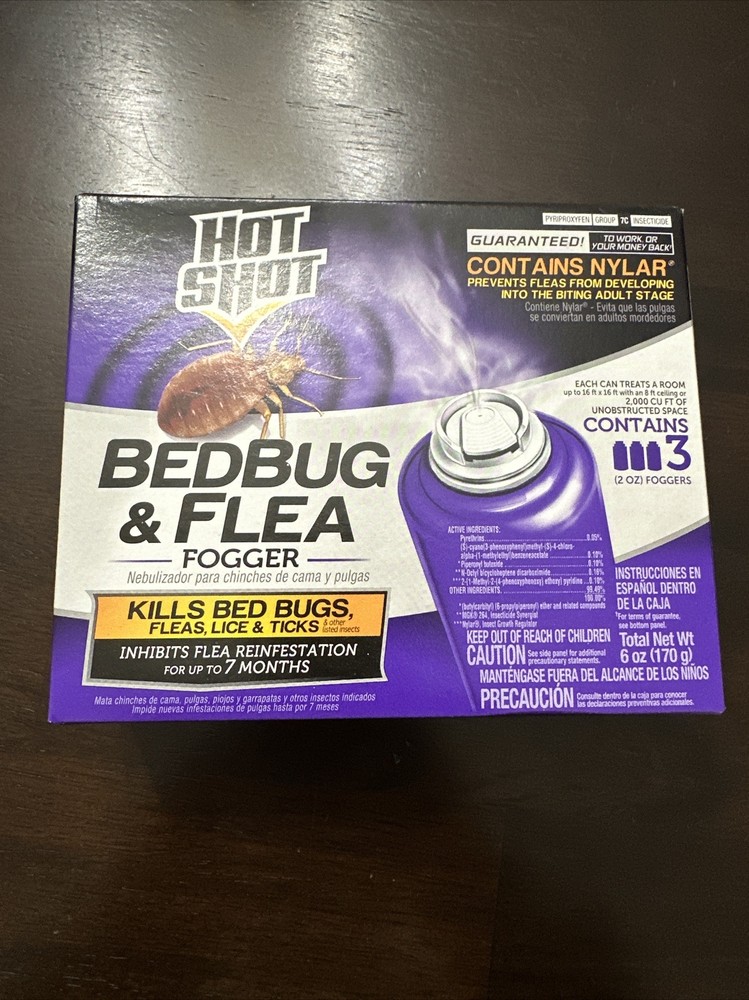 Hot Shot Bedbug and Flea Fogger, 3-Count      **SAME DAY SHIPPING**