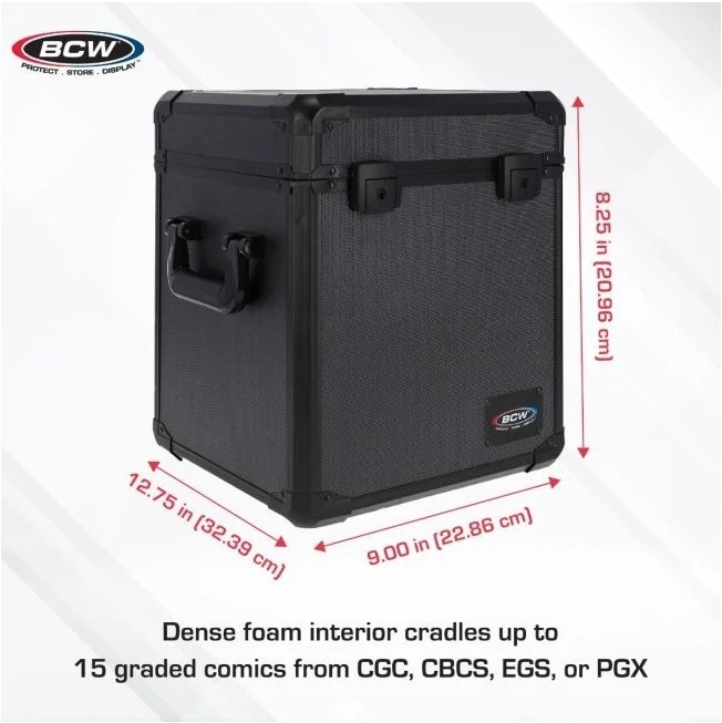 BCW Graded Latching Case with Carry Handles & Foam Interior - Comics 15 Capacity