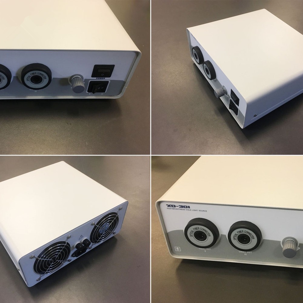 150W Double-Hole Halogen Medical Cold Light Source for Endoscope Microscope