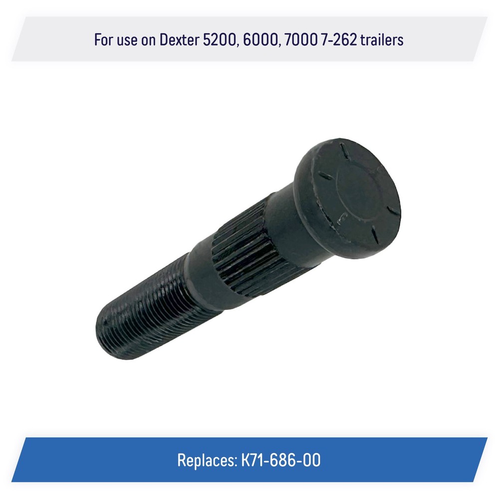Press-In Wheel Studs 1/2"-20 x 2.70" for Dexter 5200, 6000, 7000 7-262 Trailer