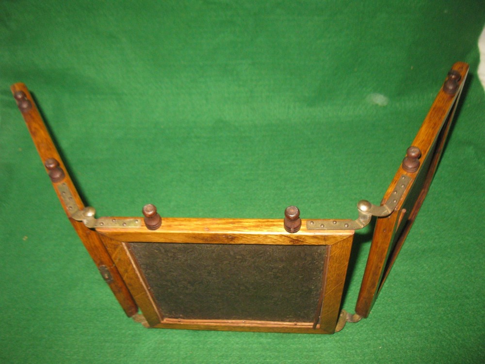 Antique 3 Panel Folding Hanging or Table Top Mirror