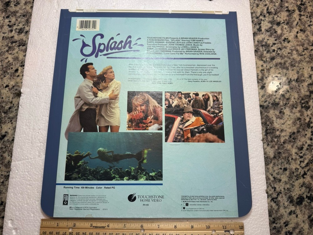 Splash 1984 CED Movie Video Disc SelectaVision