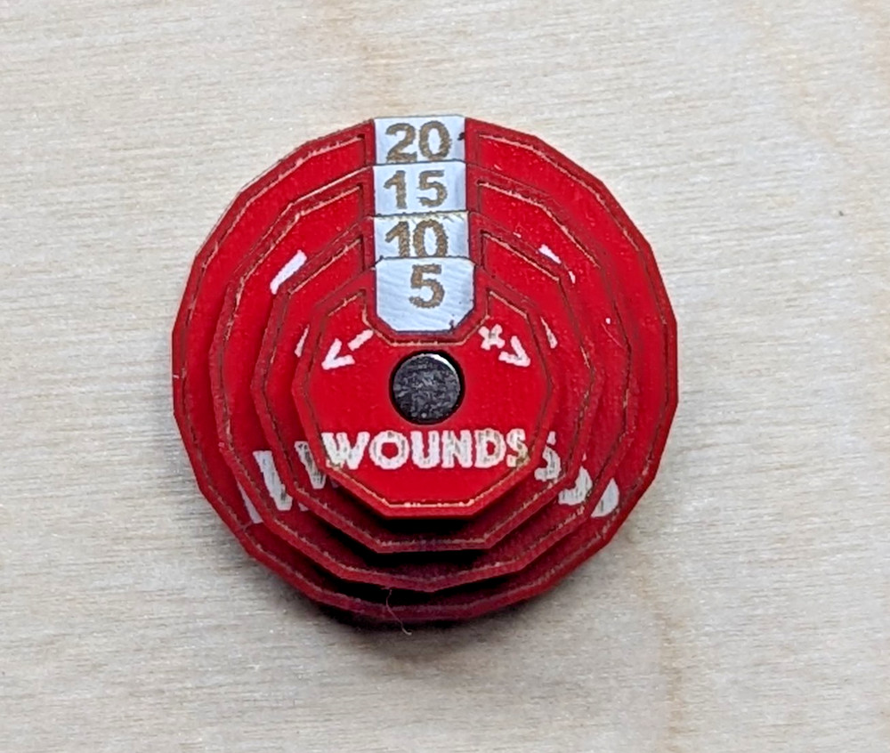 Kill Team Battle Tracker & Wound Counters Warhammer 40k Tabletop Set G Red