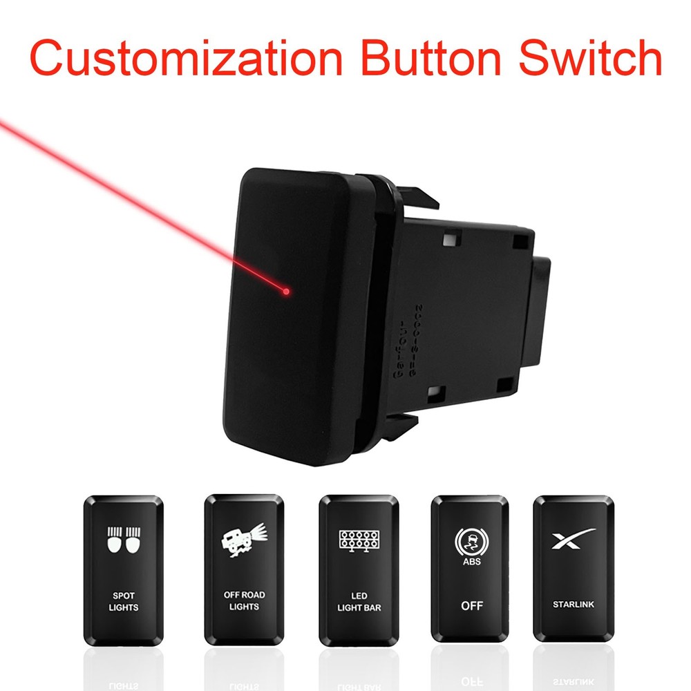 CUSTOM DIY  12V Rocker Switch Customizable Push Switch Color Pattern for Toyota