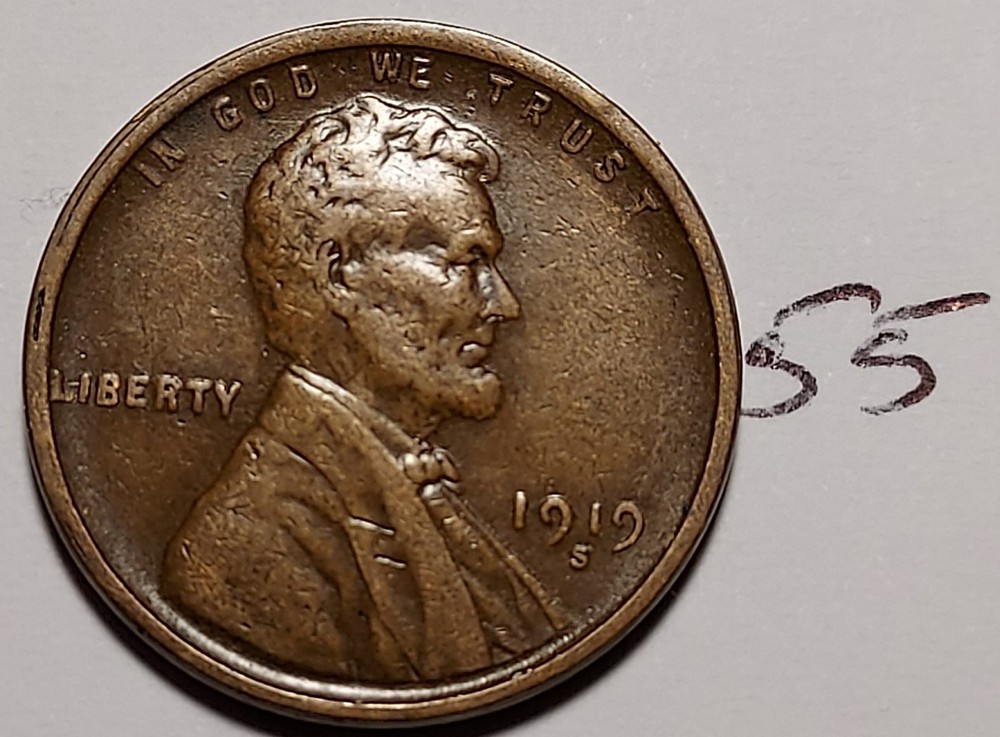 1919-S Lincoln Wheat Cent         #55