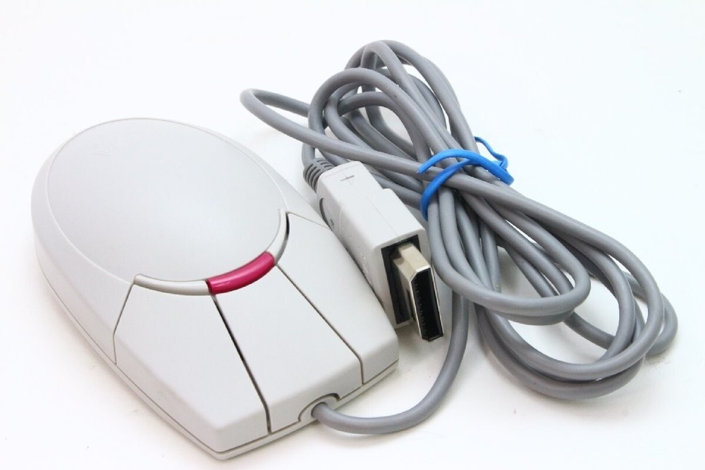 Sega Saturn  HSS-0139 Genuine AuthenticLight Gray Shuttle Mouse Controller Used