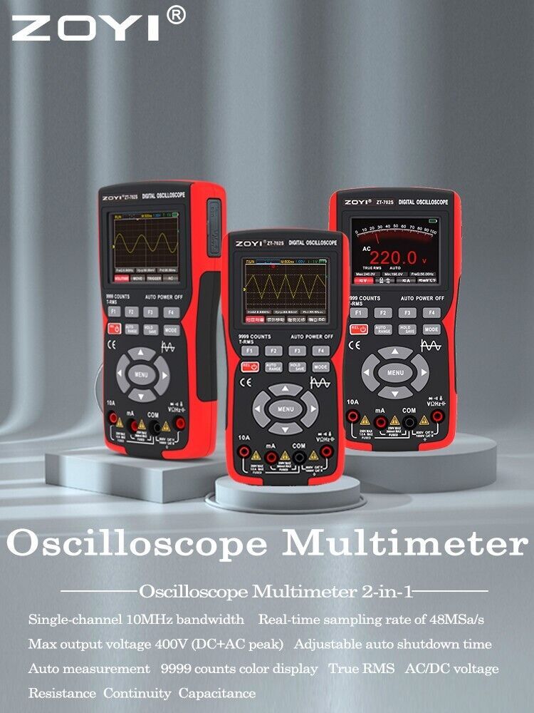 Handheld 2 in 1 Oscilloscope Multimeter Capacitance Resistance Tester Waveform
