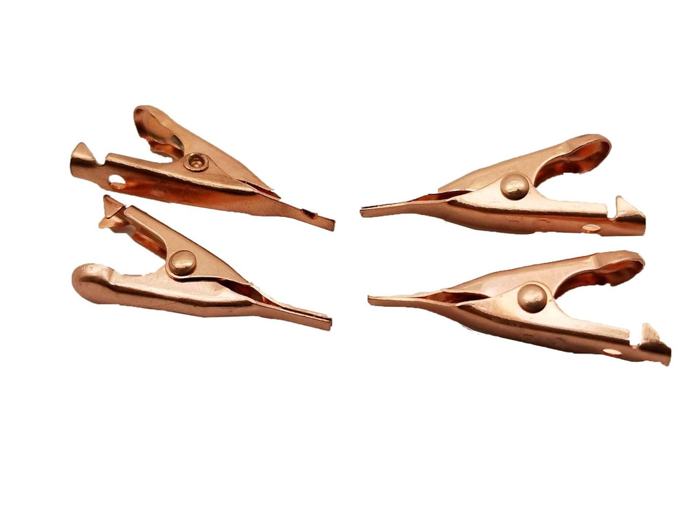 Smooth Toothless Alligator Clips Solid Copper 4 Pack 1.1In Small or Micro for Pr
