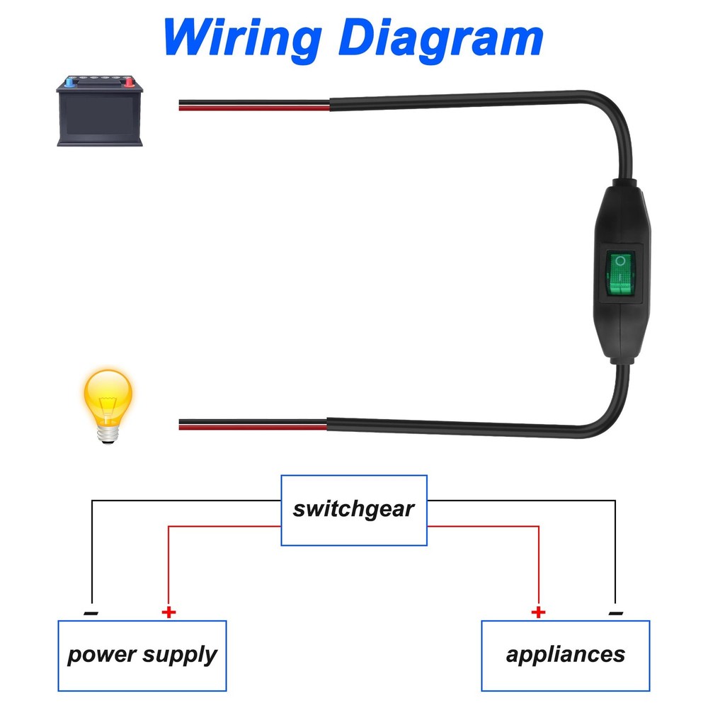 XMSJSIY Inline Cord Switch 12V 24V/3A Toggle ON/Off Rocker Button Switch...
