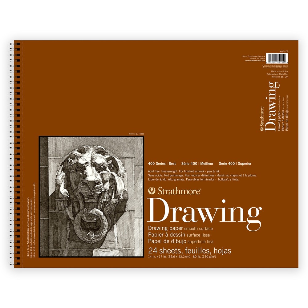 Strathmore 400 Series Drawing Pad 14"X17"-Wire Bound, 24 Sheets