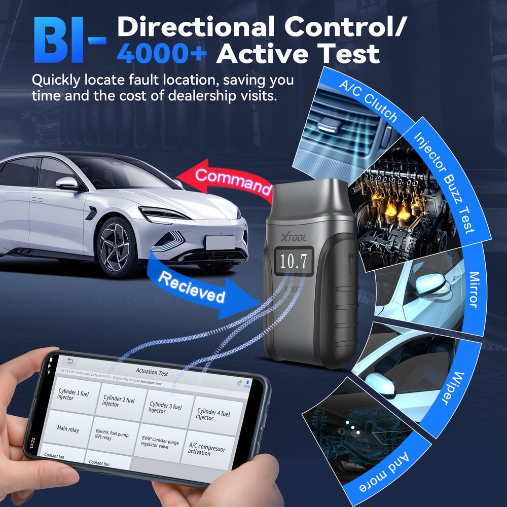 🔥XTOOL A30D V2.0 Diagnostic Tool OBD2 Scanner All System 19+Resets Code Reader