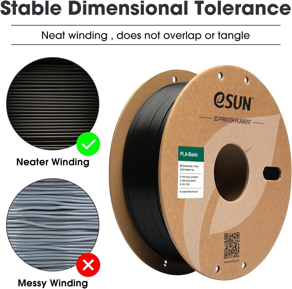 eSUN PLA Basic Filament 1.75mm, 3D Printer Filament High Speed PLA for Fast Prin