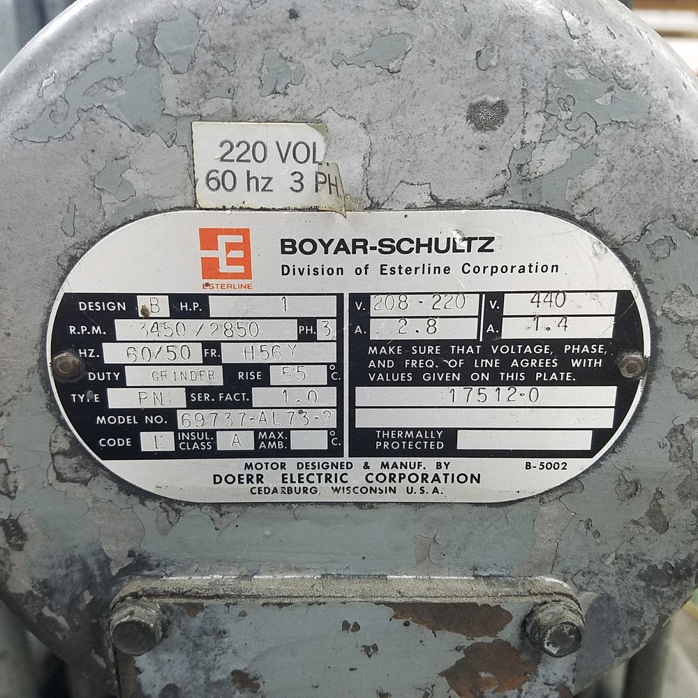 Challenger Boyar-Schultz H618, Handheld Surface Grinder, 240V 3PH - USED