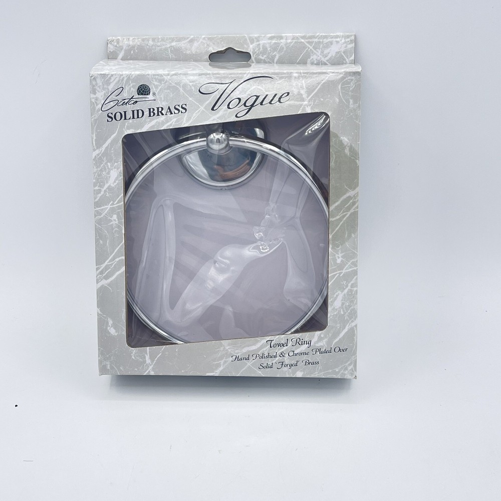 Vogue Solid Brass Polished Chrome 6 Inches Towel Ring NIB