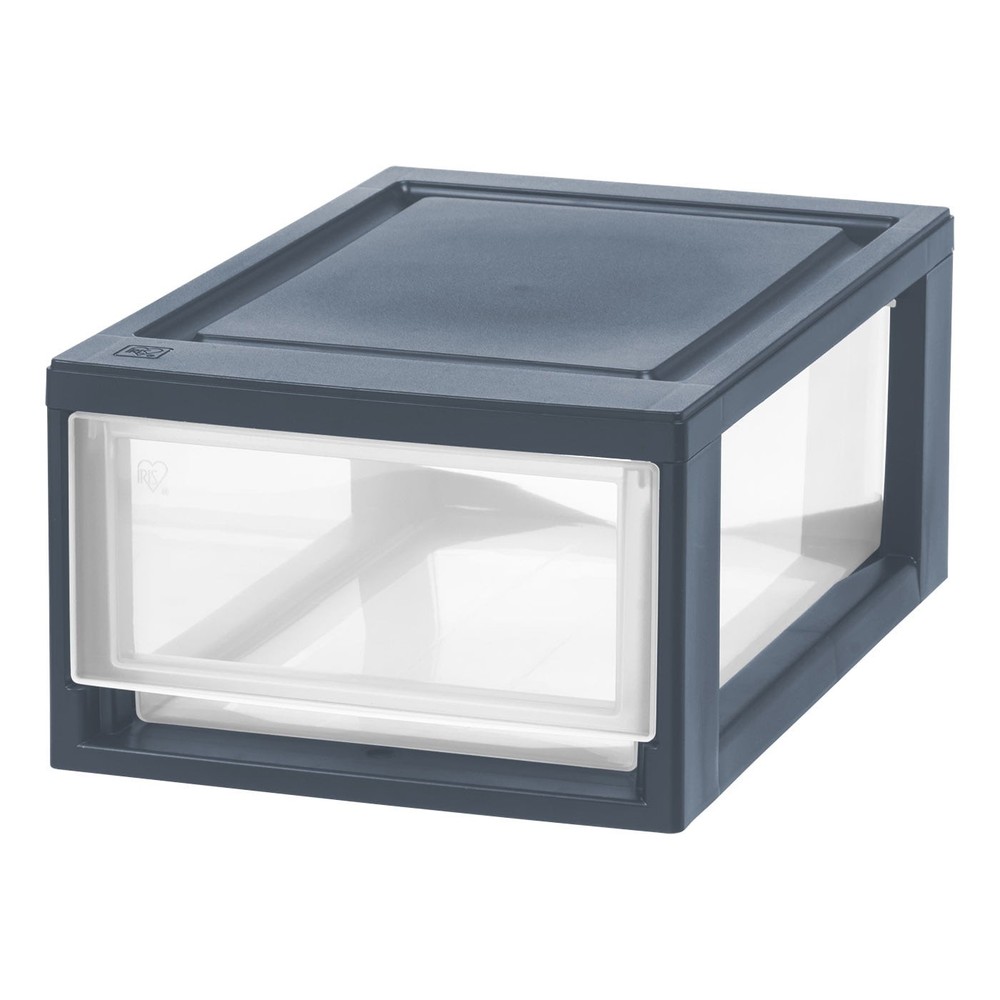 (2 pack) 8.5" Stacking Plastic Drawer, 2 Pack - Navy Blue