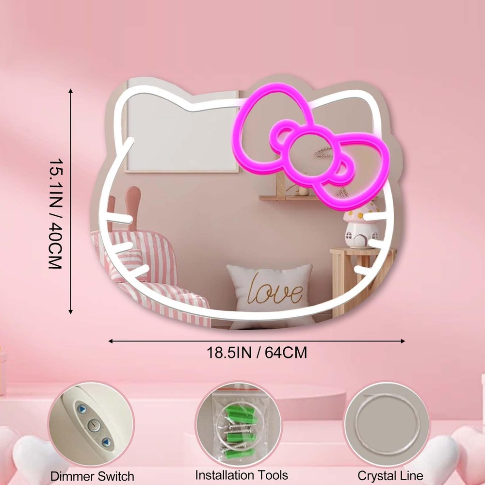 Hello Kit Vanity Mirror, Hello Kit Mirror with 10 Level Dimmable, 18.5"X15.1"...