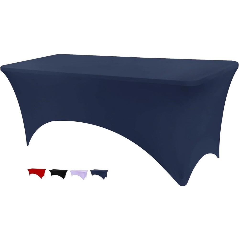 2PCS Spandex Fitted Tablecloth Rectangular Stretch Table Cover for Wedding Party