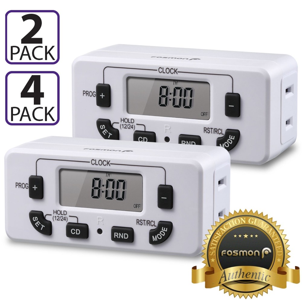 Indoor 7 Day 24 Hour Programmable Digital Wall Outlet Light Timer Plug In Switch