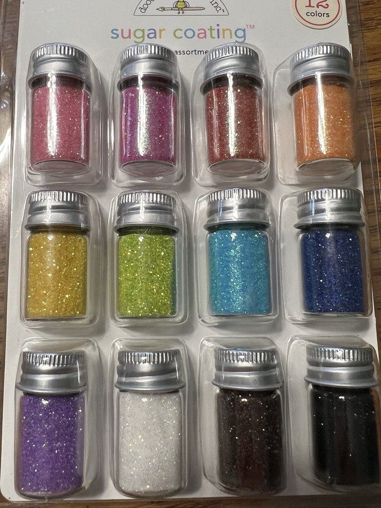 Doodlebug Sugar Coating Fine Glitter Assortment 5g 12/Pkg-Assorted