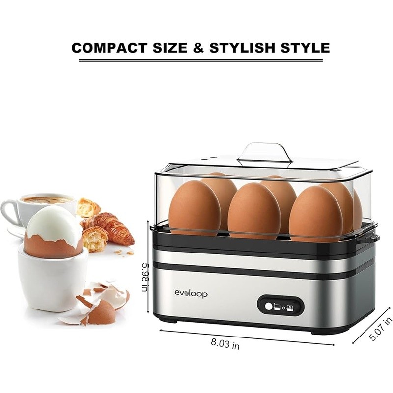 Multi Functional Egg Cooker 6 Egg Capacity Hard Soft Poached Easy Clean New