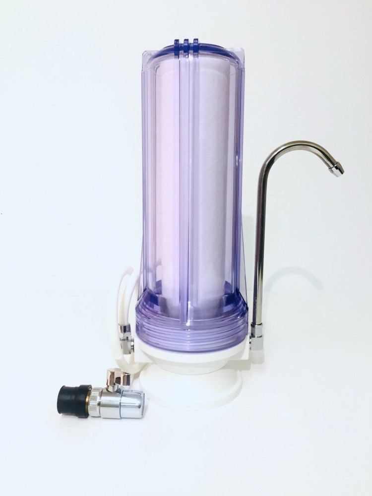 Dual Stage Water Drinking Filter Countertop Clear Housing with Diverter valve