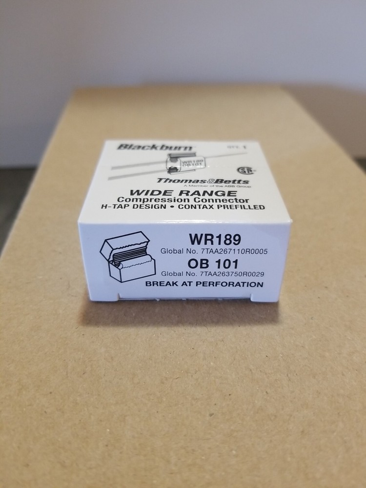 25-PACK THOMAS & BETTS BLACKBURN WR189 WIDE RANGE COMPRESSION CONNECTOR H-TAP
