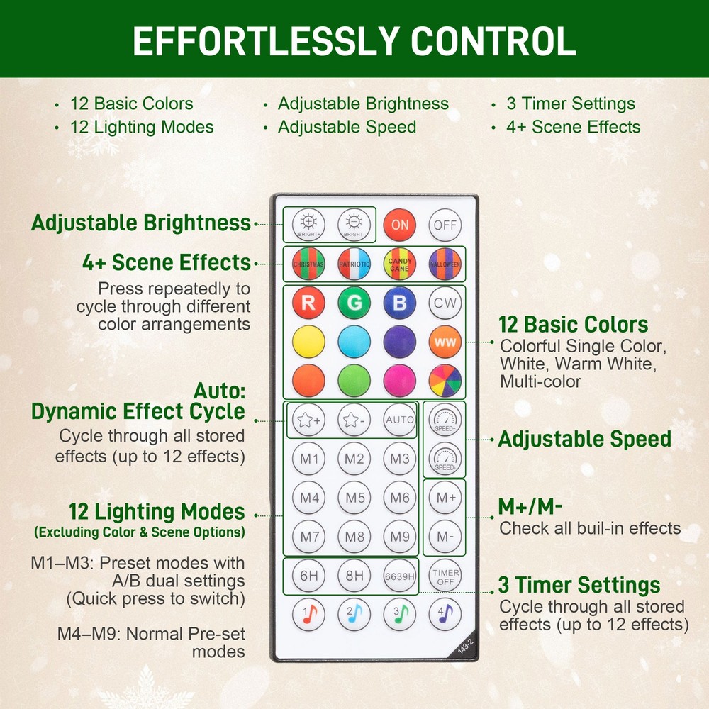 HOMCOM 7ft Christmas Tree with Synchronized LEDs, Hinged Slim Fir