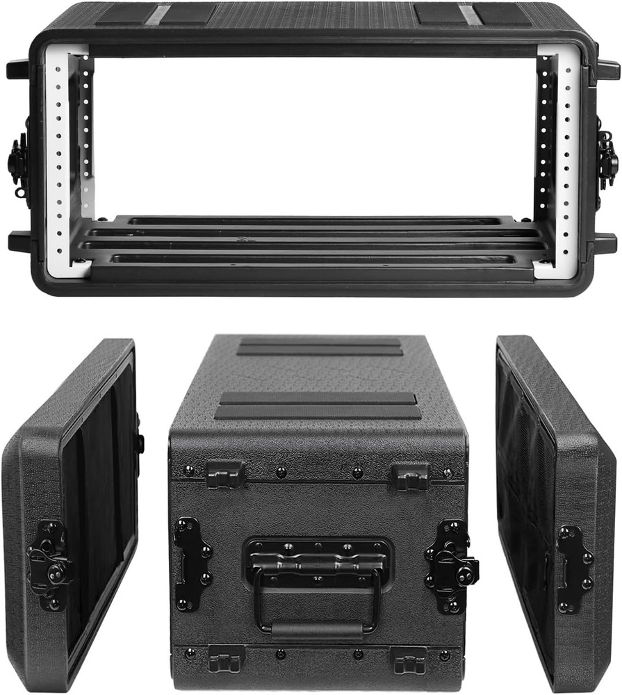 4U Rack Case Shallow 11" Depth,19" Rackmount Flight Case for Amplifier Pro Audio