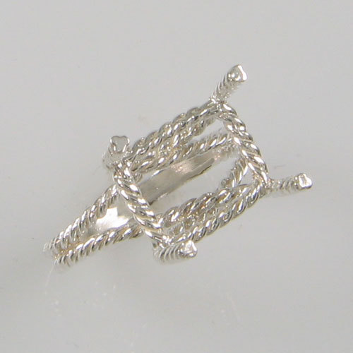PRE-NOTCHED DESIGNER 12X10MM EMERALD CUT SOLITAIRE RING STERLING SILVER CR5588SS