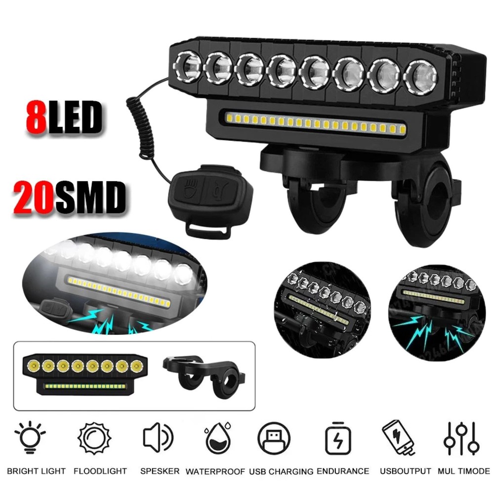 Bicycle Front Headlight Super Bright LED Bike Light Support Power Bank Function