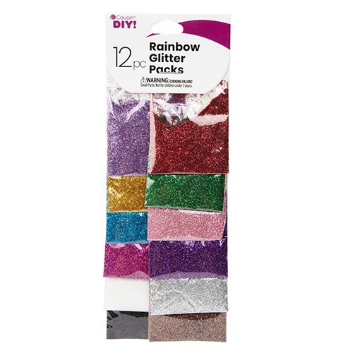 CousinDIY Glitter 12/Pkg-Rainbow