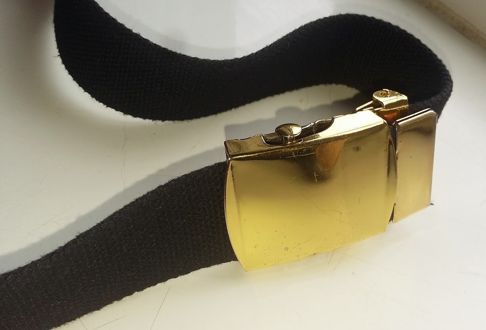 British Military Issue Royal Navy Working Pull Through Black Trouser Belt 44"
