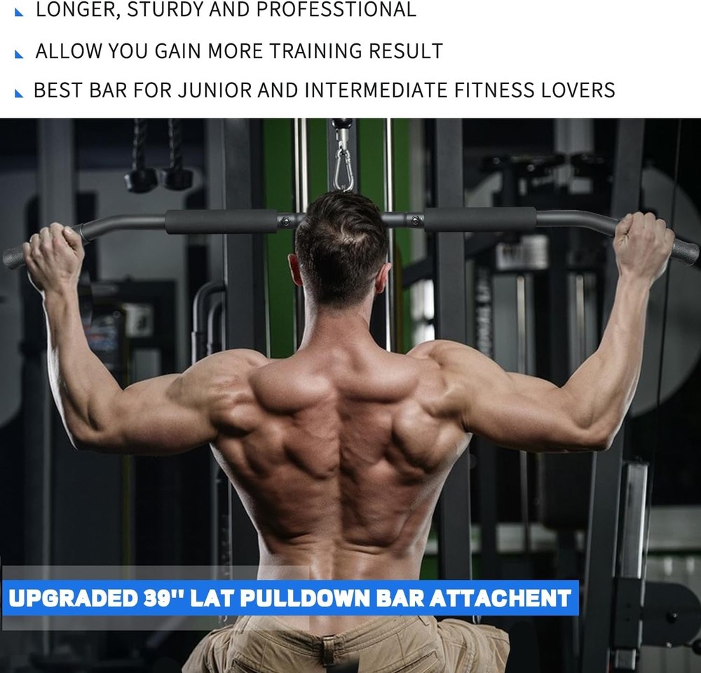 Rotating LAT Pull Down Bar 39.4'' LAT Pulldown Attachments for Pulley System Gym
