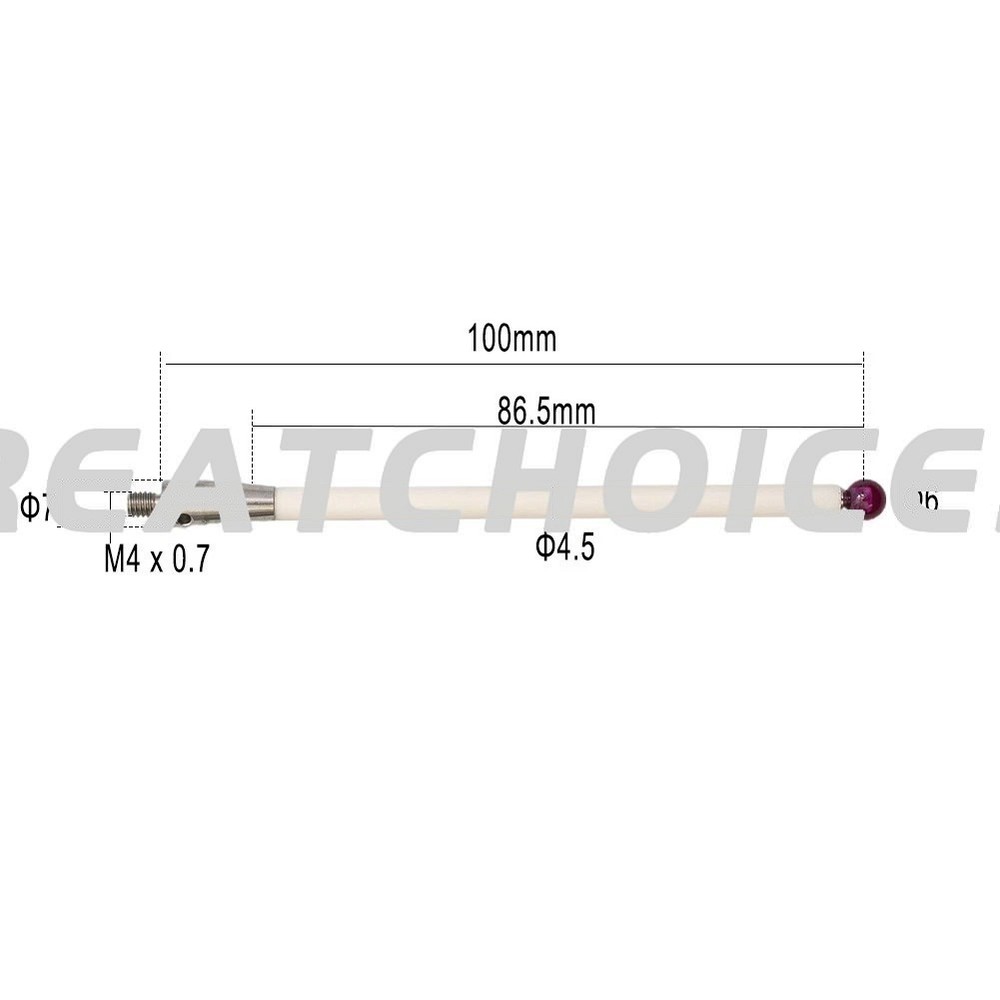 A-5000-3712 6mm Ruby Ball 100mm Ceramic Stem Renishaw CMM Probe Stylus 2PC