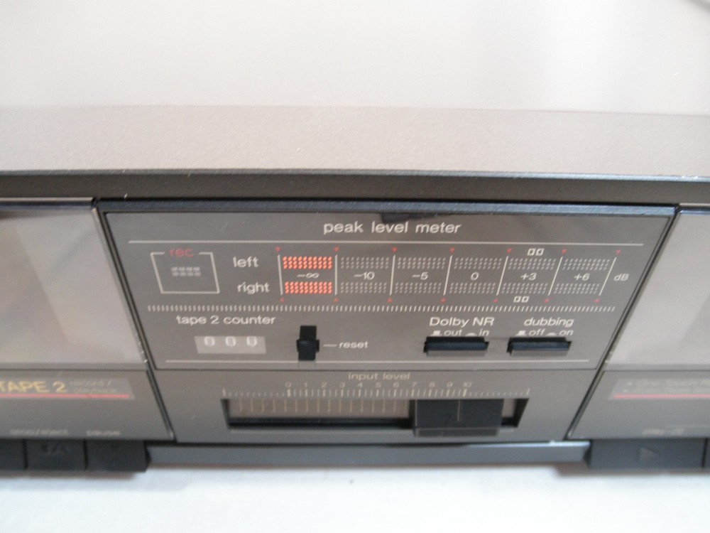 Technics RS-B17W Double Cassette Tape Deck 1-Touch Record Tested, Working