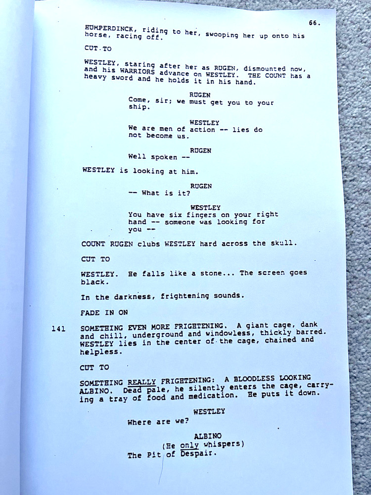 The Princess Bride Film Screenplay/ Script. Cary Elwes, Robin Wright.