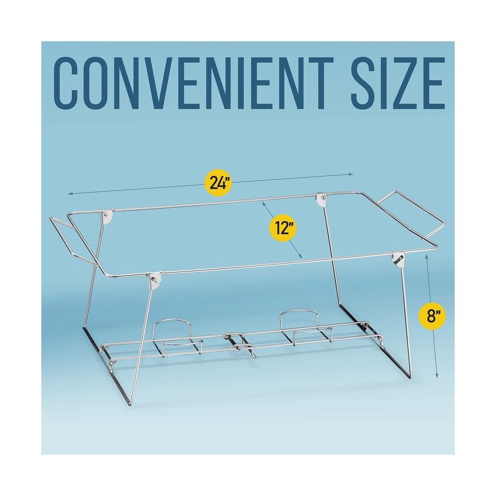 Foldable Chafing Wire Rack Buffet Stand - 6 Pack Full Size Racks For Dish Ser...