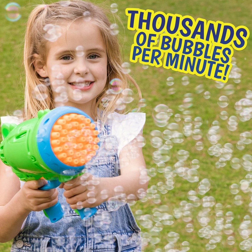 Maxx Bubbles Automatic Bubble Barrage Gun Includes Non Toxic Large, Green