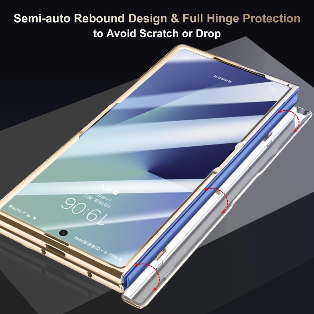 Libeagle Samsung Galaxy Z Fold 7 Leather Case with Kickstand Screen Protector Bl