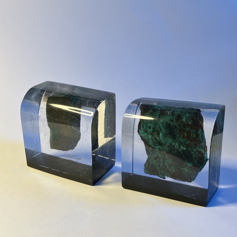 King Solomon's Mines Stone in Acrylic Rectangular Paperweight Glossy Medium Pair