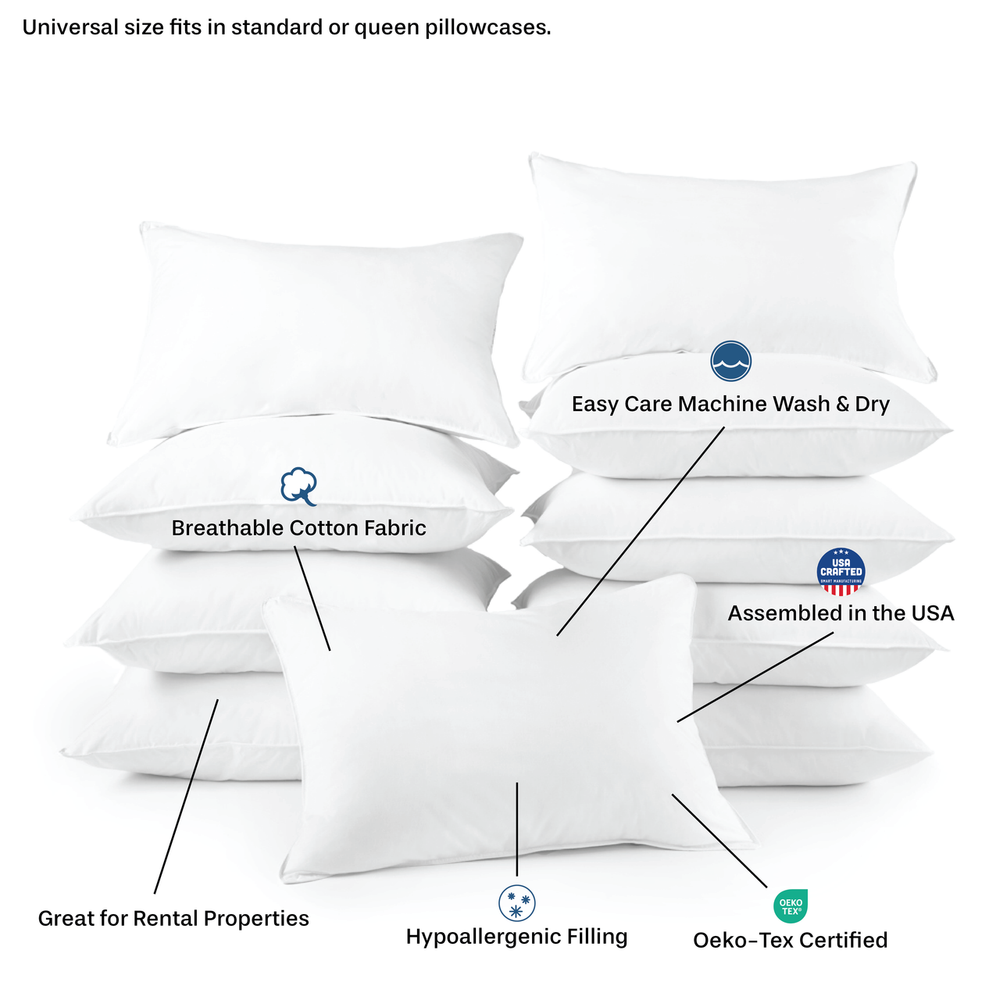 DOWNLITE Soft Density 230 TC Value 10 Pack Bulk Pillow