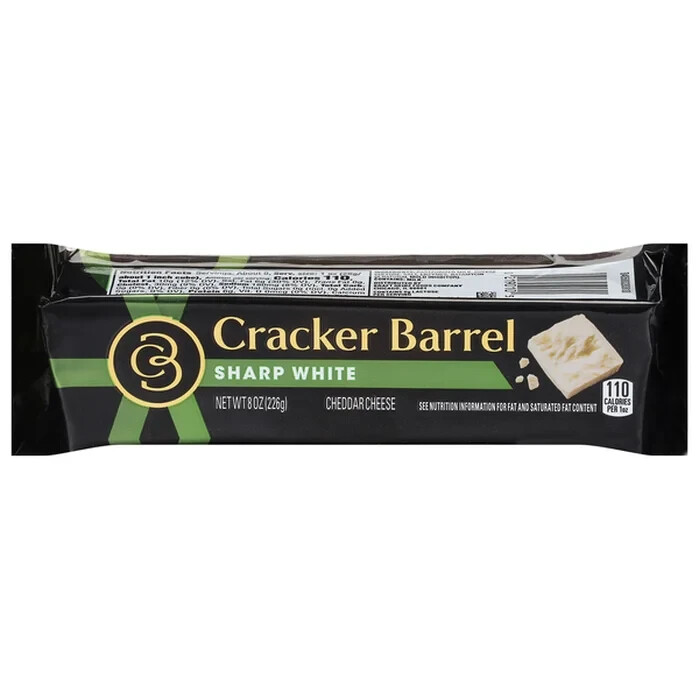 2 pack Cracker Barrel Sharp White Cheddar Cheese, 2x8 oz Block (1 pound)